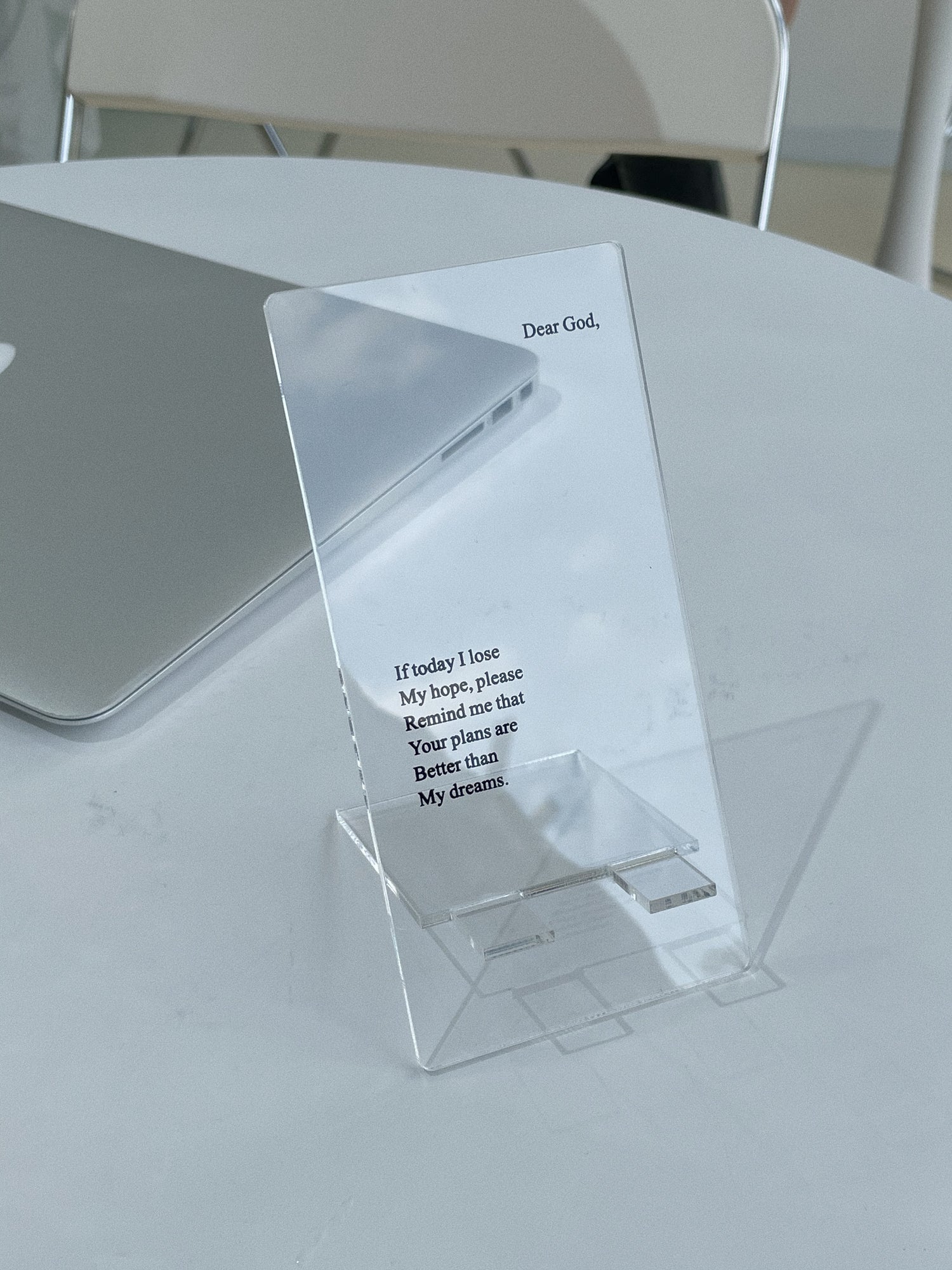 "Daily Prayer" Clear Phone Stand