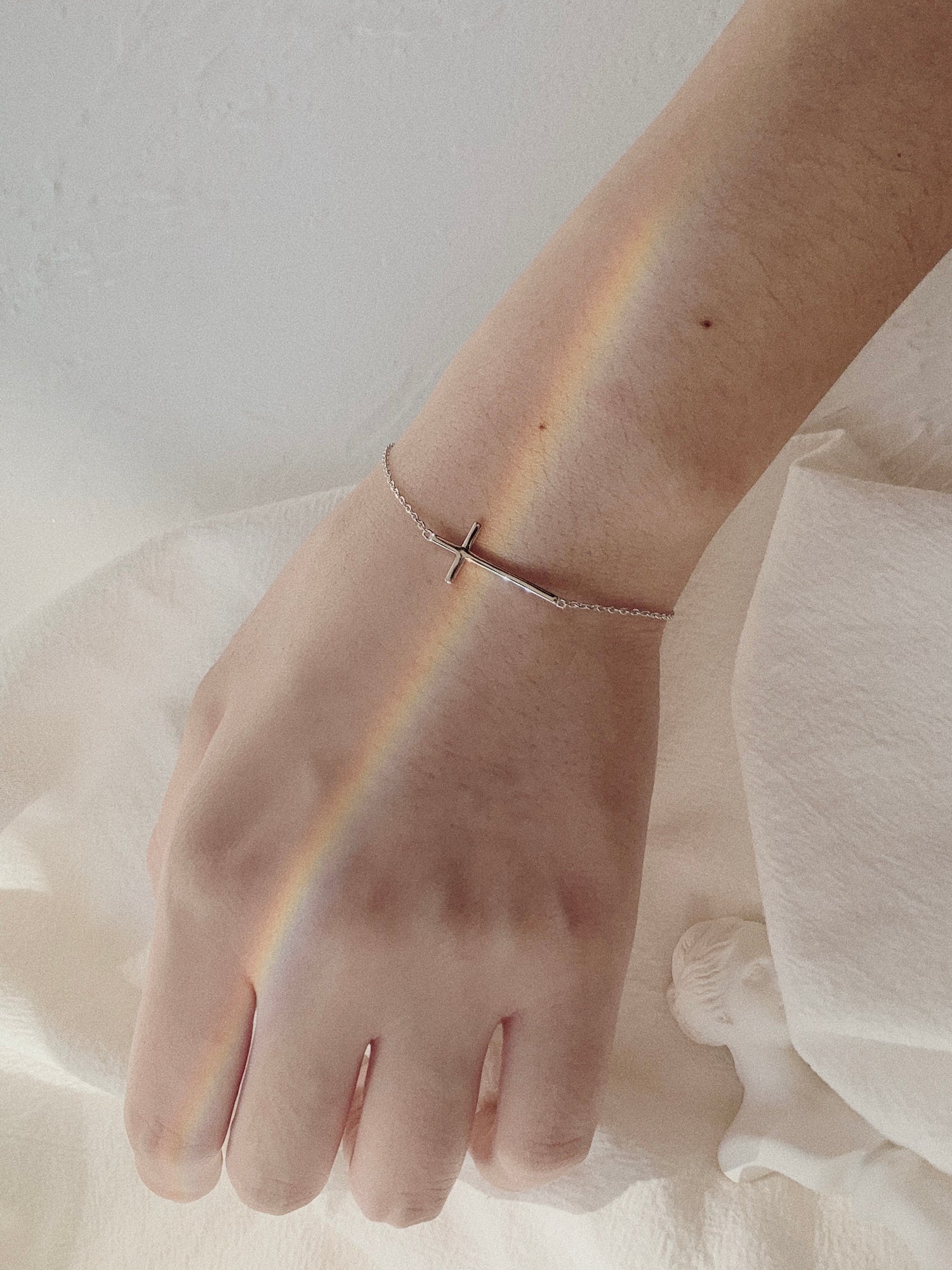 "Covenant" Handcrafted Silver Cross Bracelet