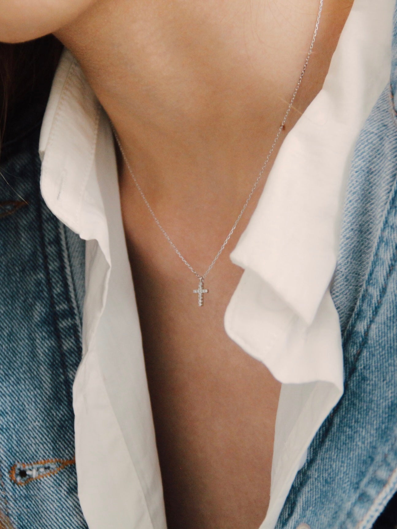 "My Light" Handcrafted Silver Cross Necklace