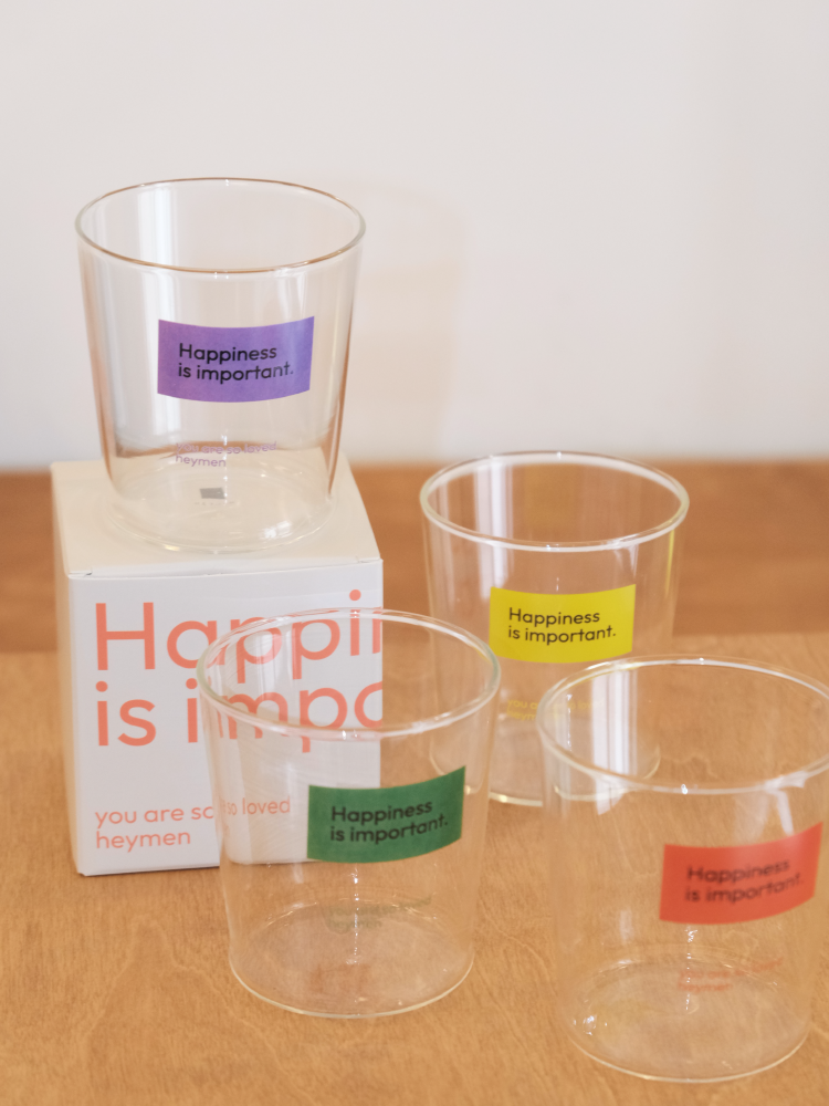 "Happiness is Important" Glass Cup