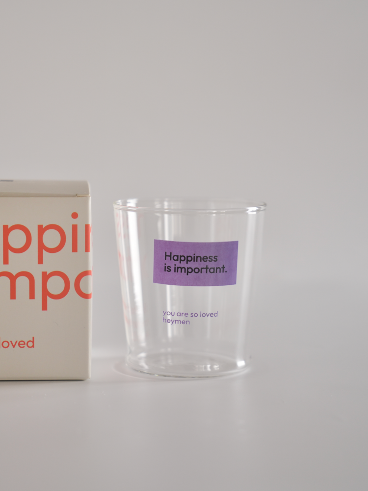 "Happiness is Important" Glass Cup