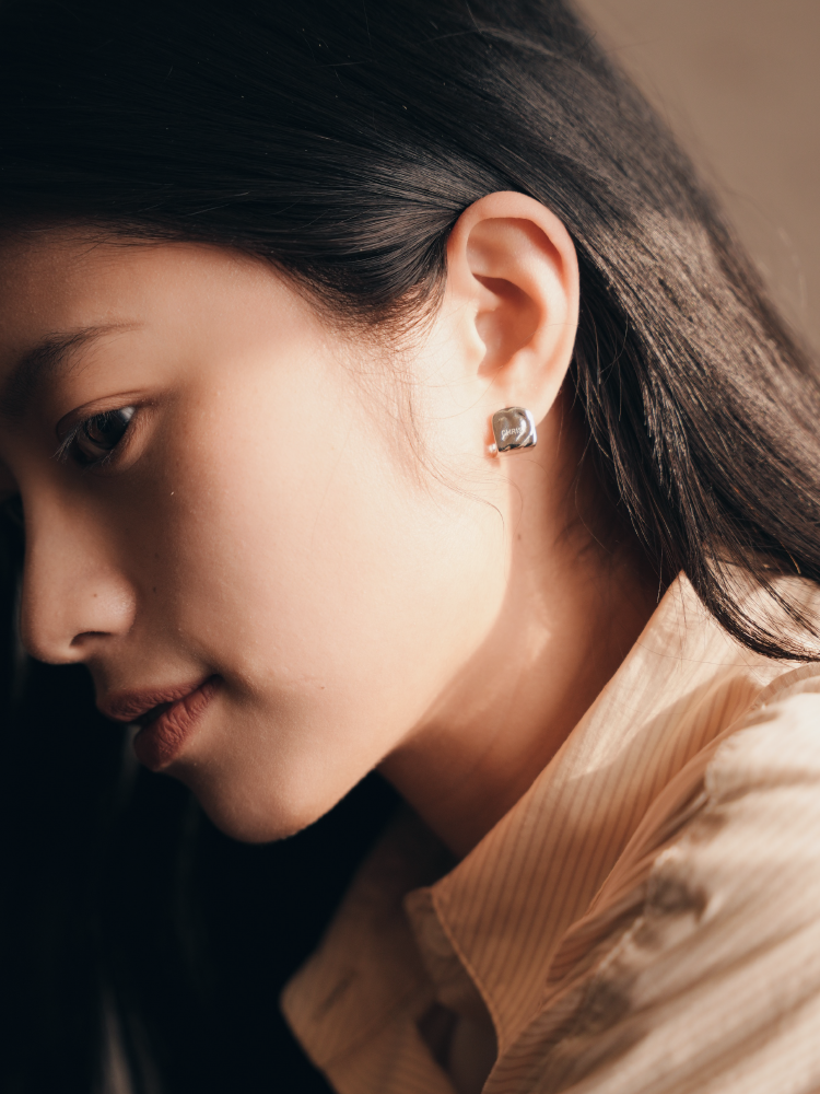 "Christ the Rock" Handcrafted Silver Earrings