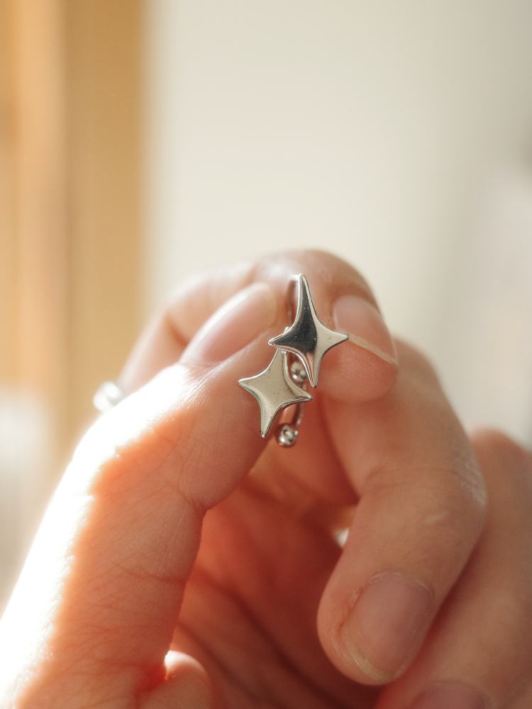 "Star of Bethlehem" Handcrafted Silver Ear Cuff