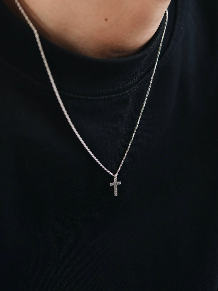 "By His Wounds" Hammered Silver Necklace