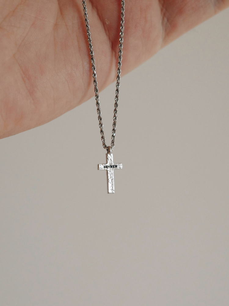"By His Wounds" Hammered Silver Necklace