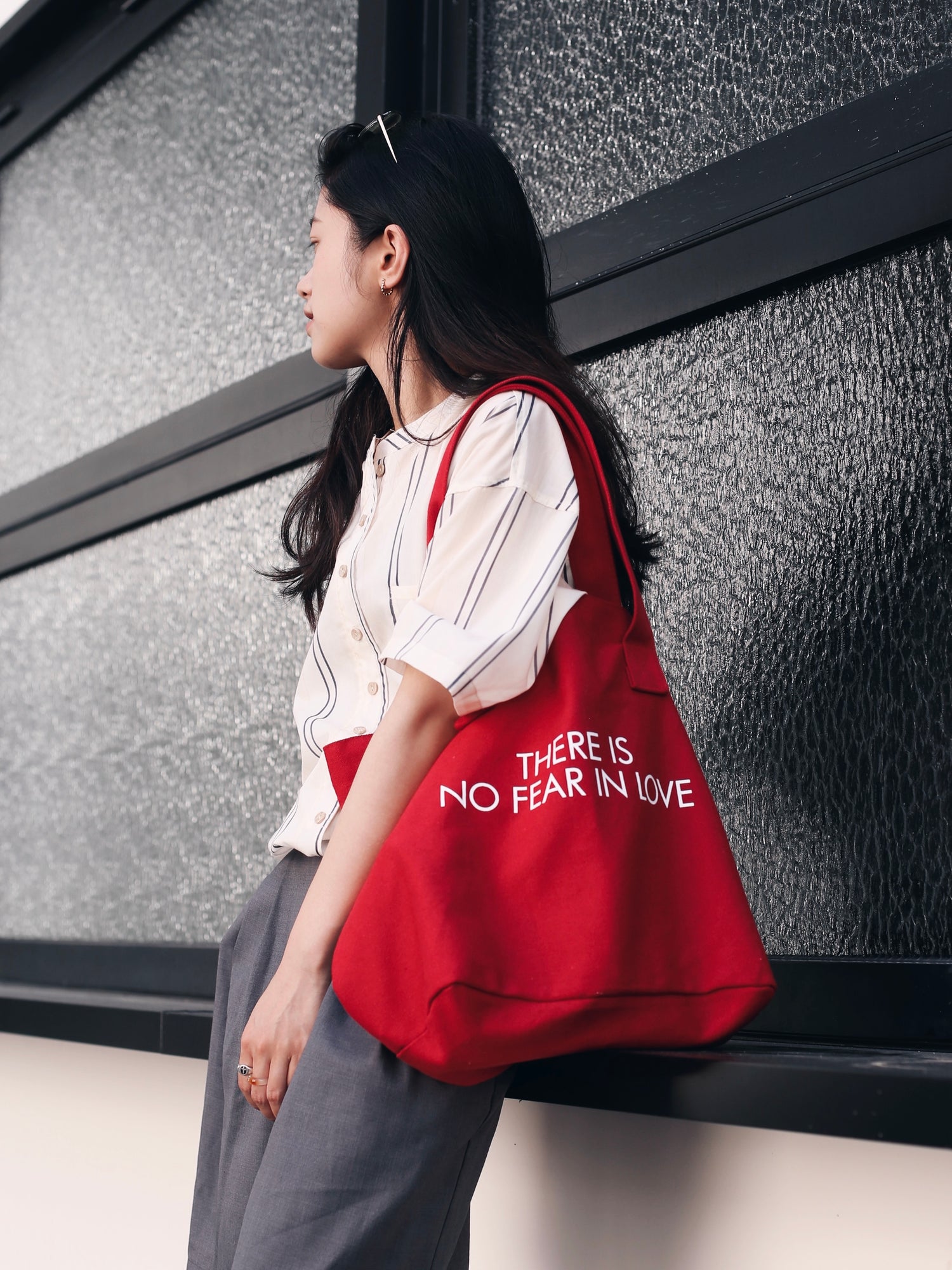 "No Fear in Love" Cotton Canvas Tote Bag