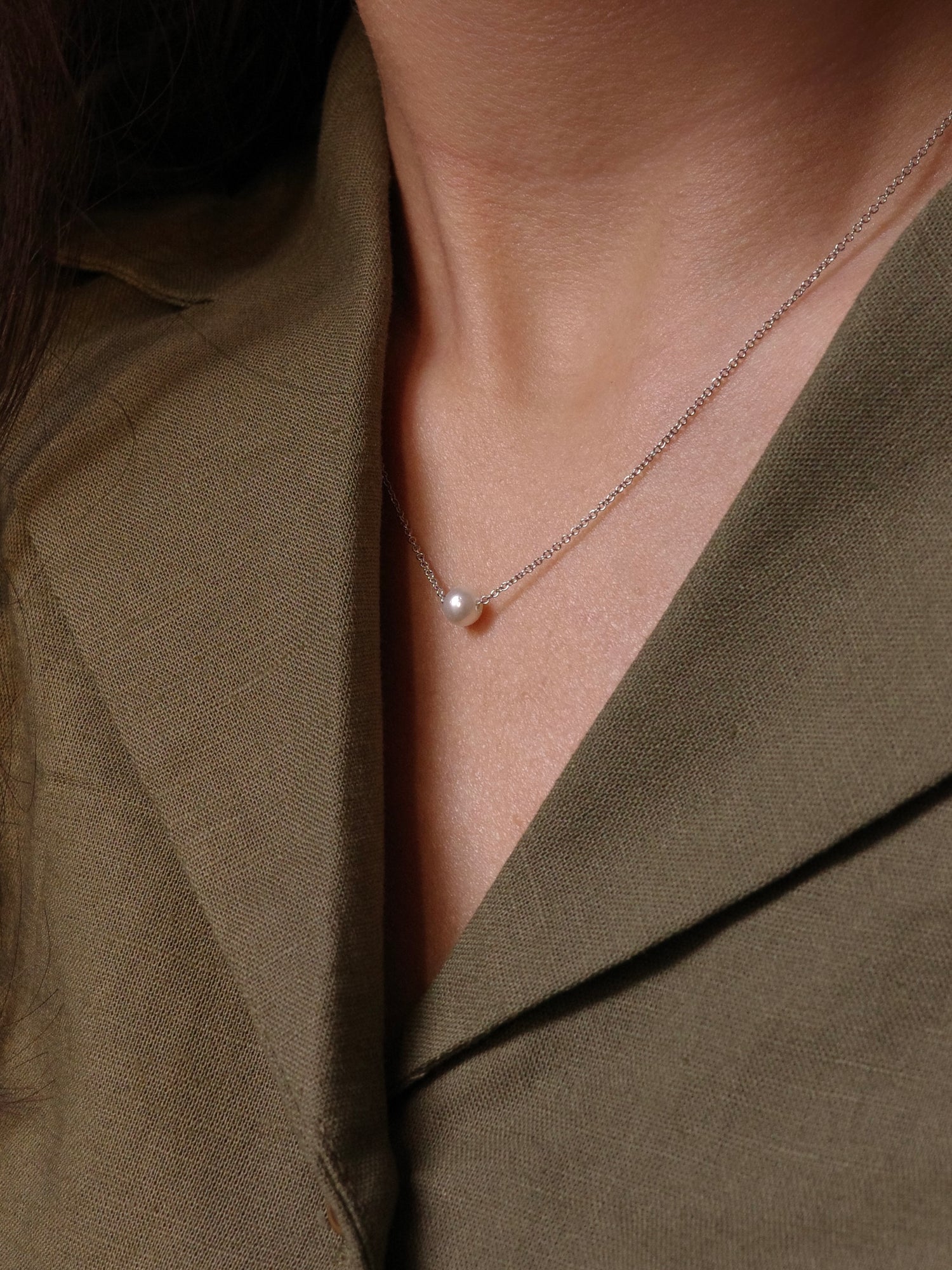 "Virtuous Woman" Handcrafted Pearl Silver Necklace