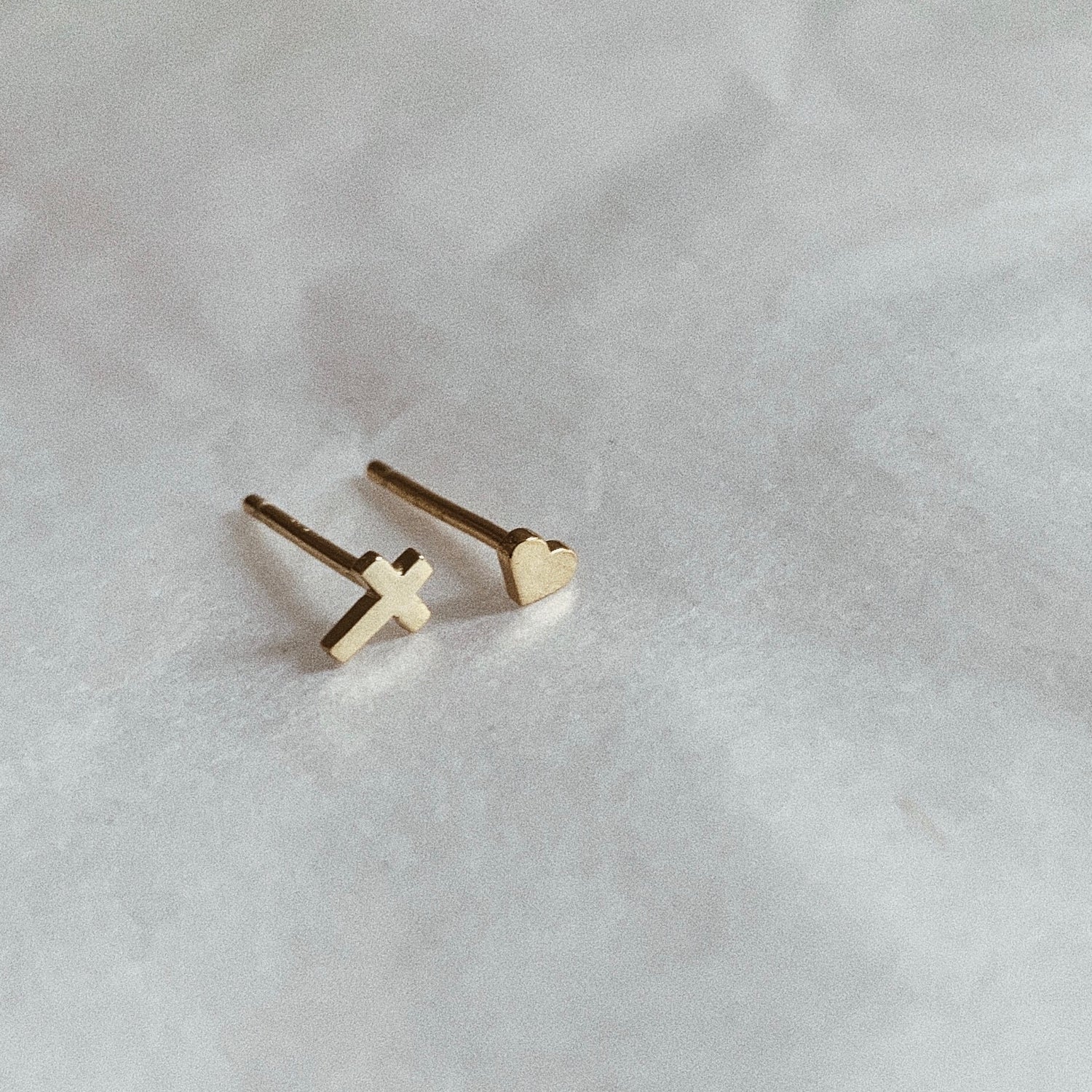"God Is Love" Handcrafted Silver Stud Earrings