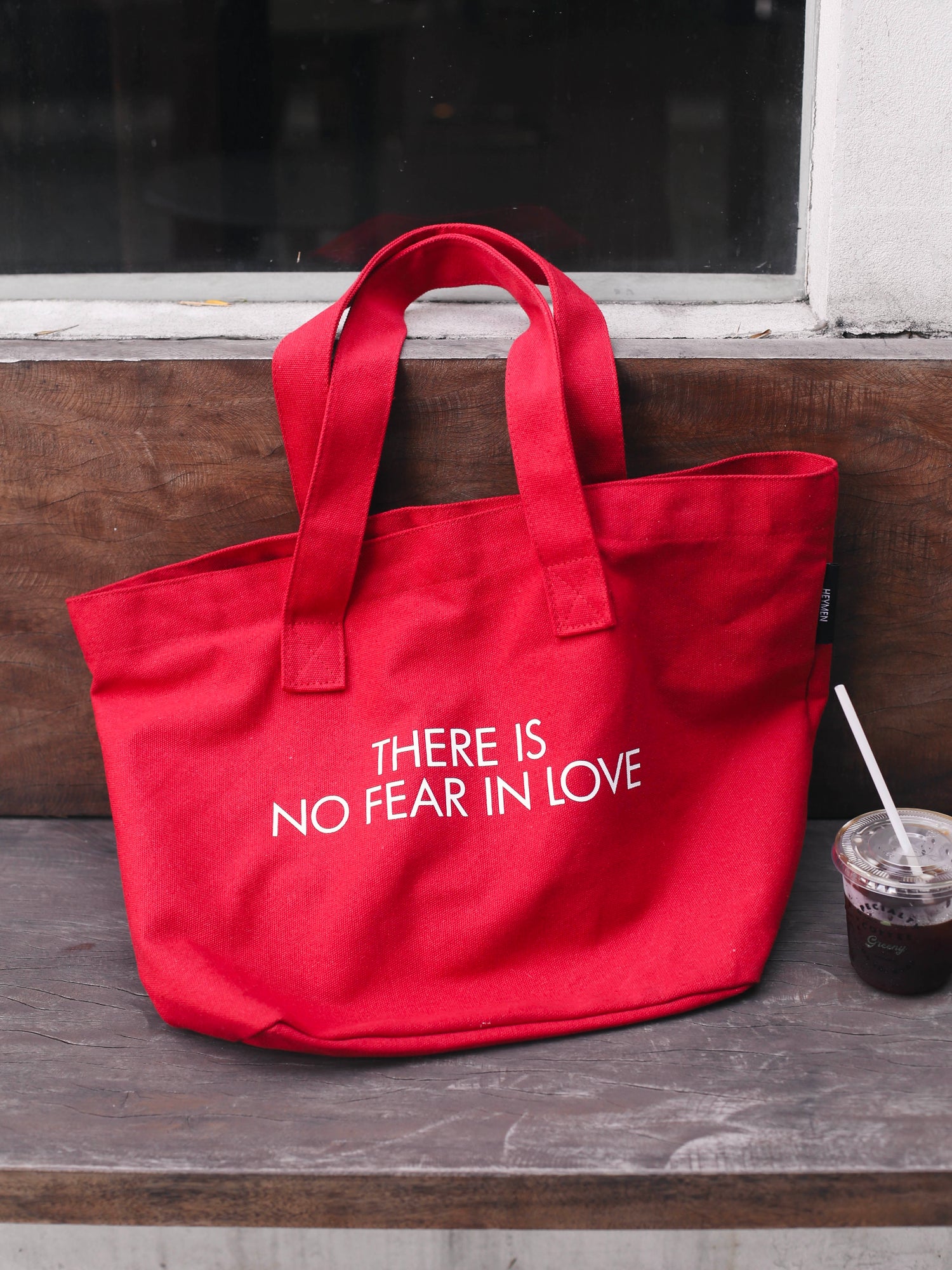 "No Fear in Love" Cotton Canvas Tote Bag
