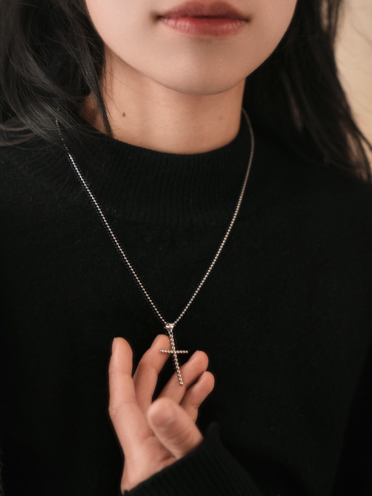 "Gentle Grace" Handcrafted Silver Cross Necklace