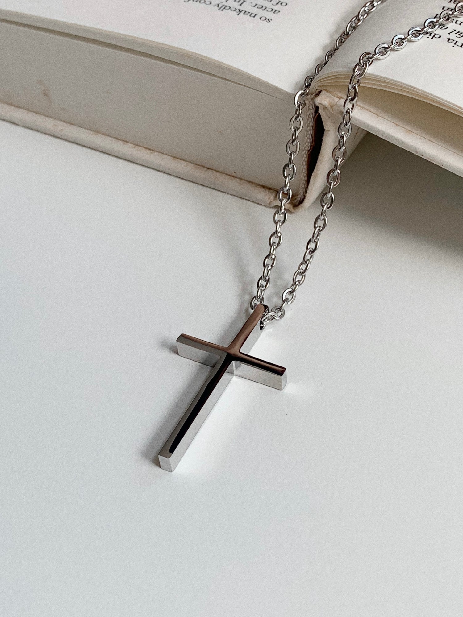 "My Refuge" Handcrafted Titanium Steel Cross Necklace