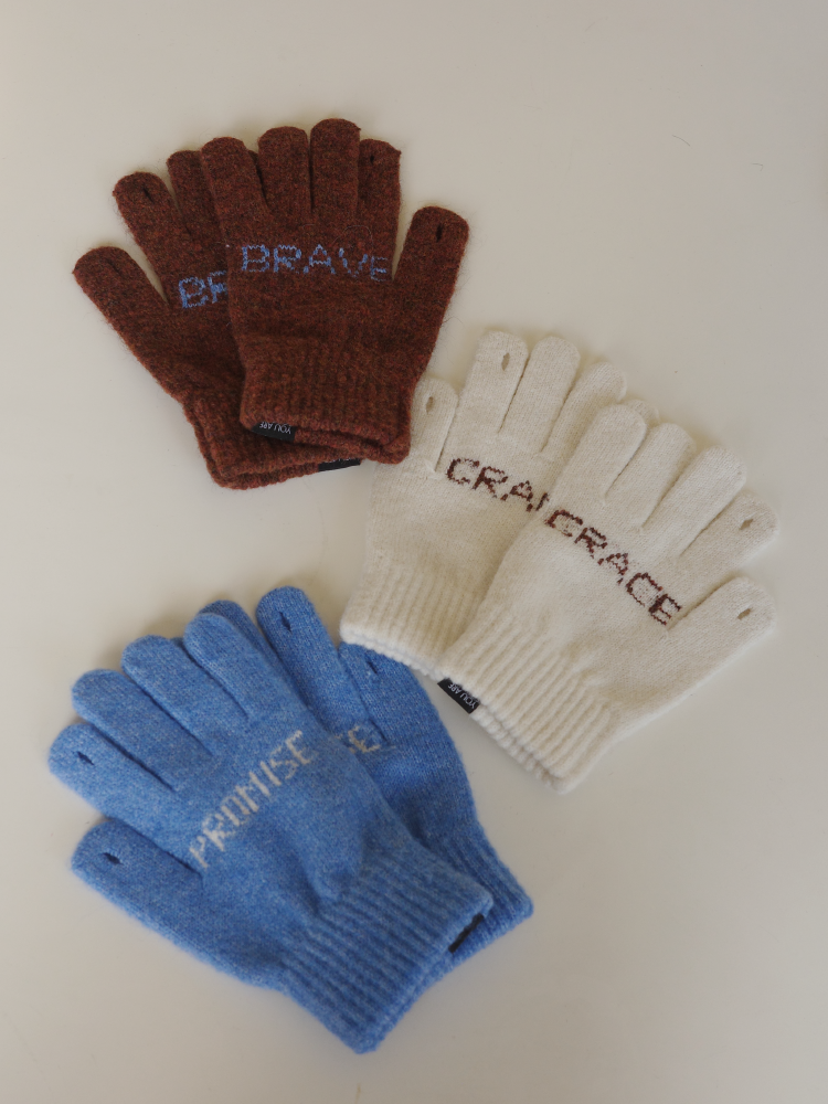 "Brave/Grace/Promise" Wool Gloves