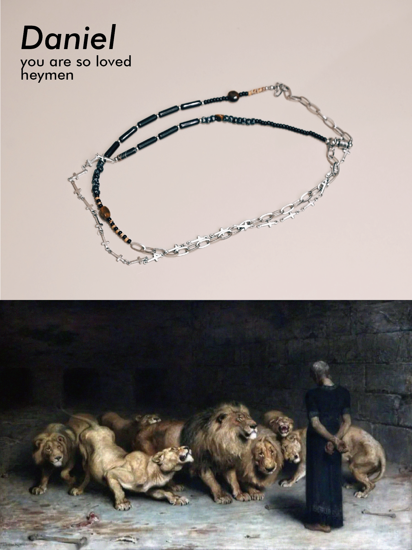 "Daniel in the Lions' Den" Handcrafted Onyx Layered Necklace