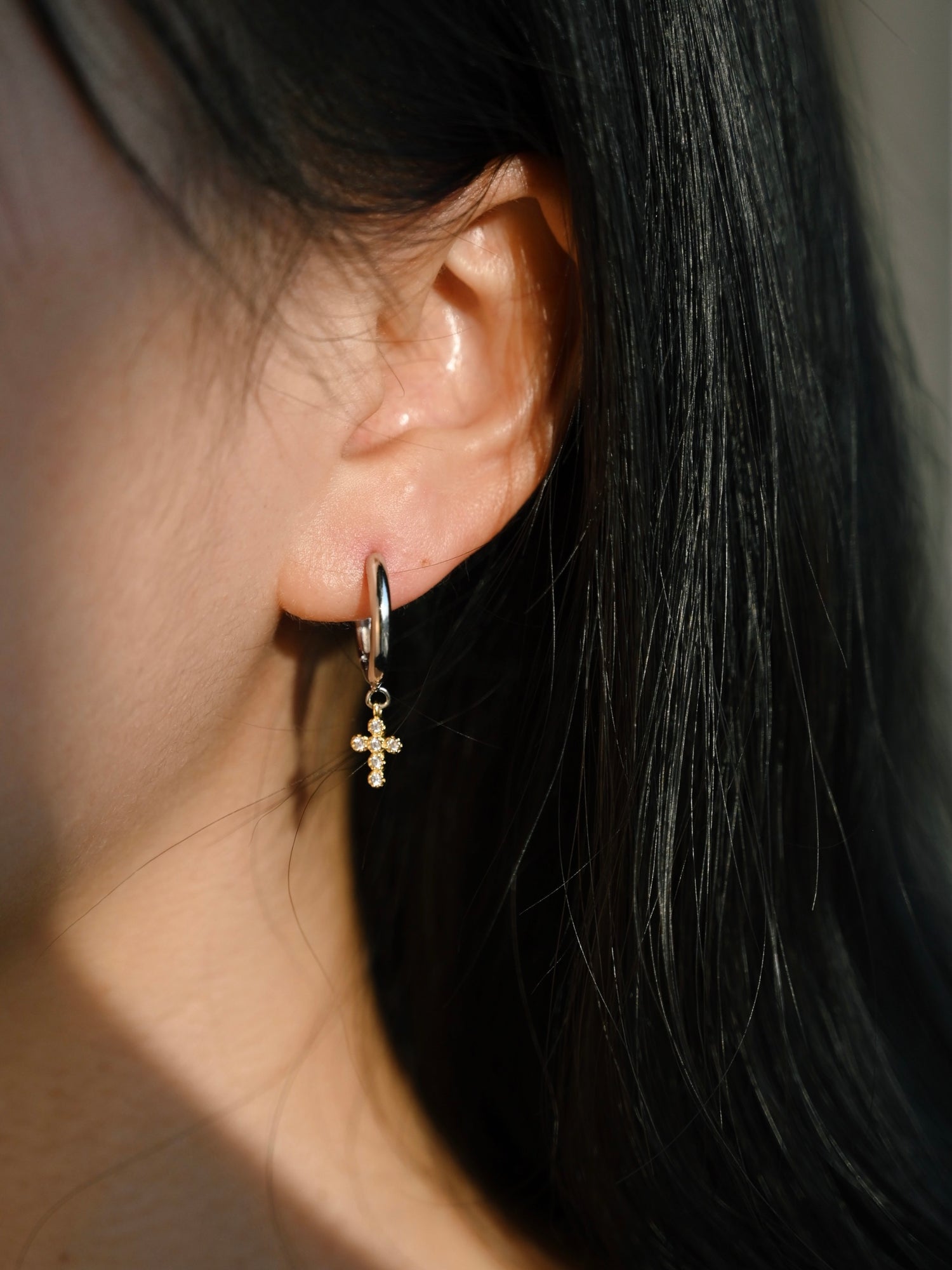 "My Glory" Handcrafted Silver Cross Earrings