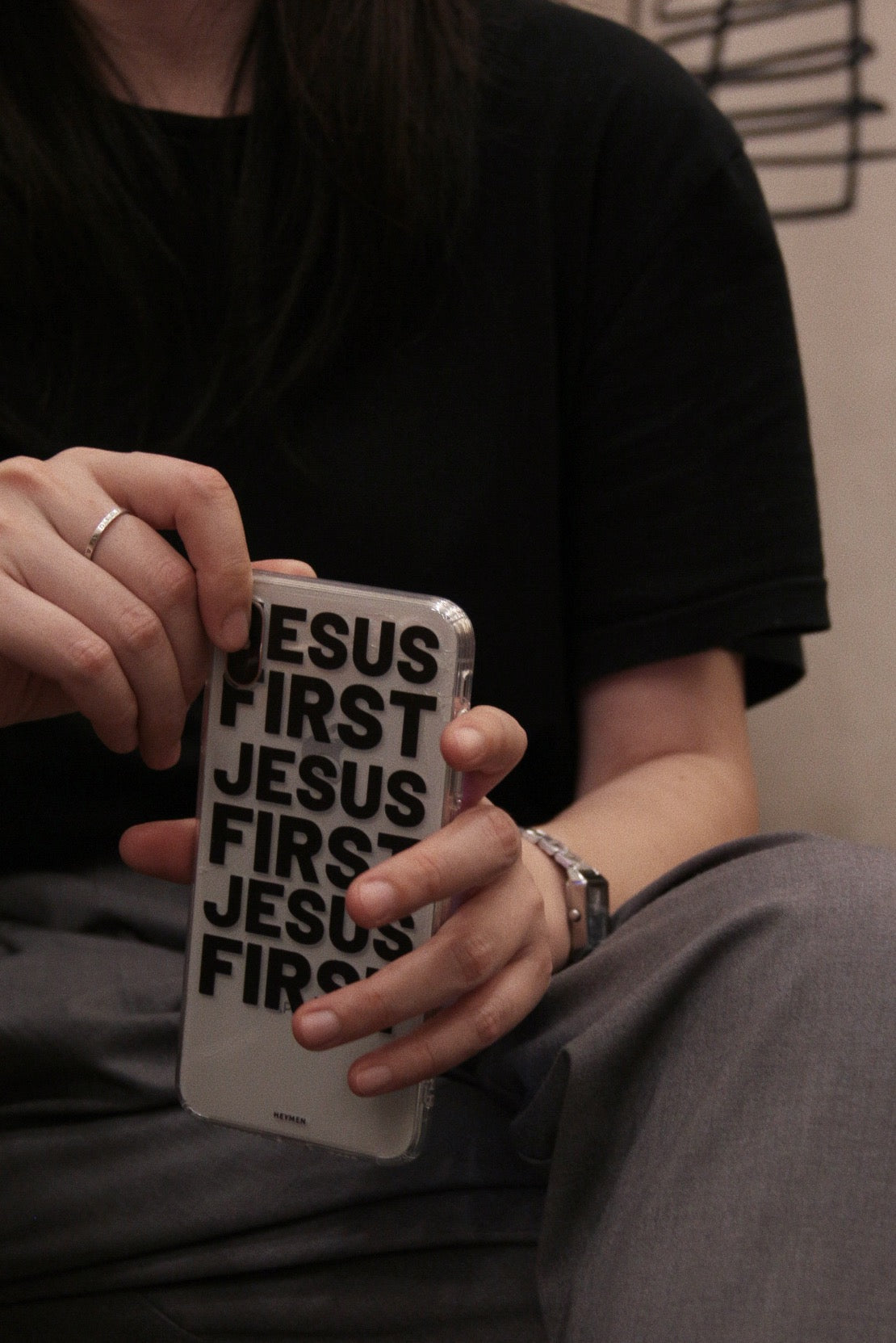 "Jesus First" Clear Phone Case