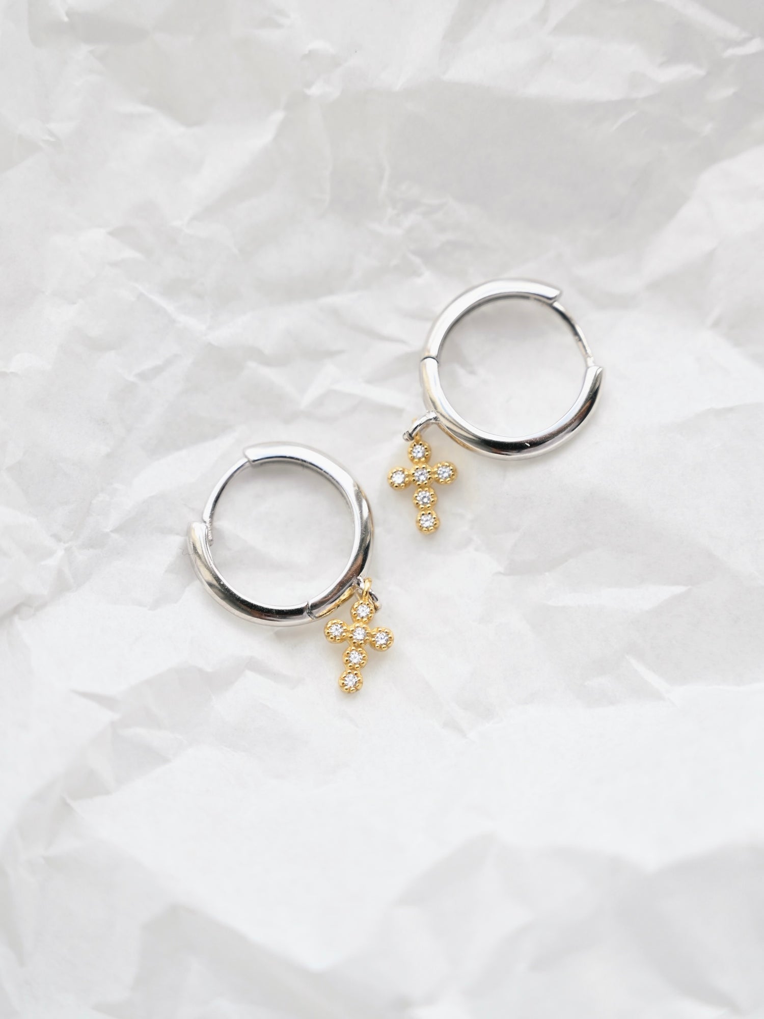 "My Glory" Handcrafted Silver Cross Earrings
