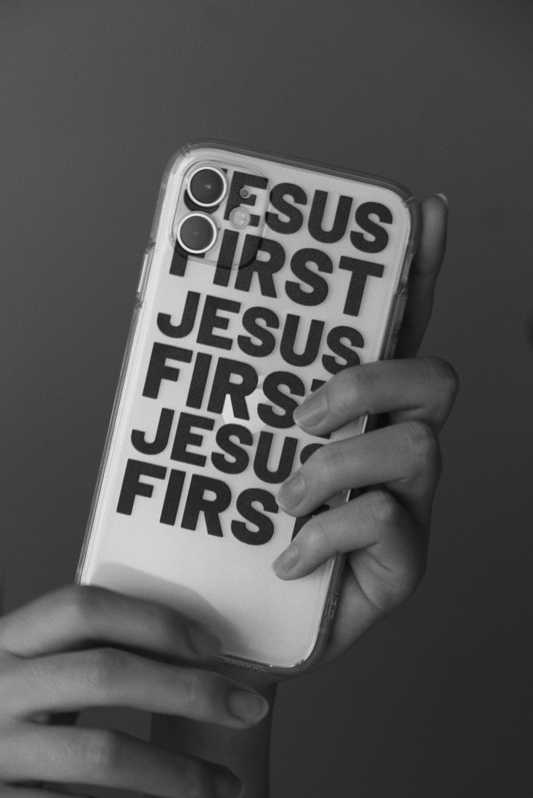 "Jesus First" Clear Phone Case