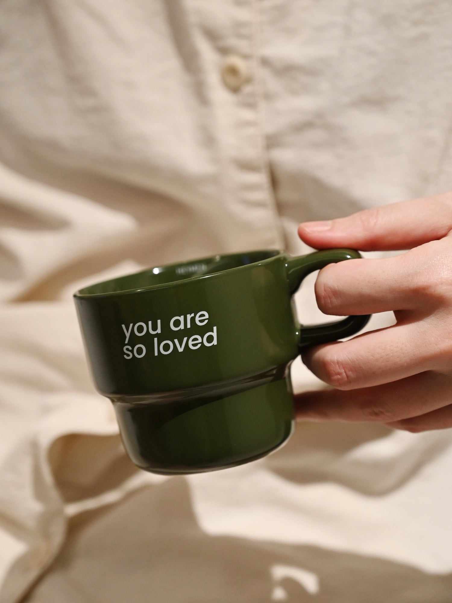 "You Are So Loved" Bamboo-Style Ceramic Mug