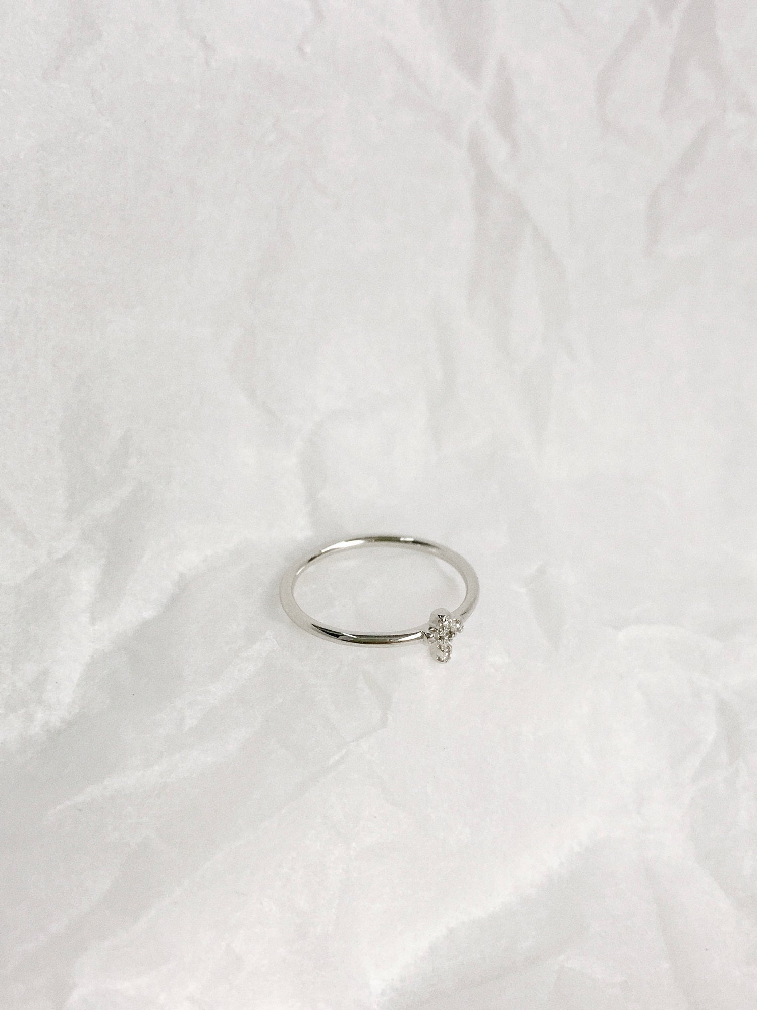 "My Light" Silver Cross Ring