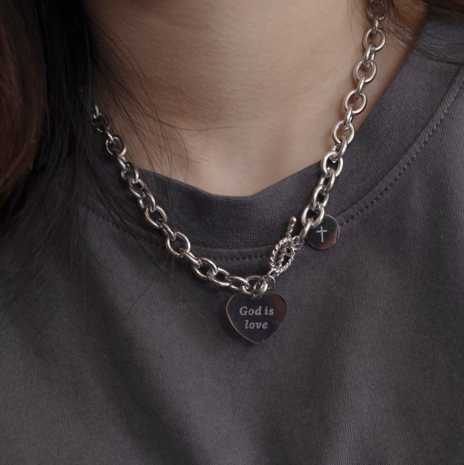 "God Is Love" Handcrafted Titanium Steel Necklace