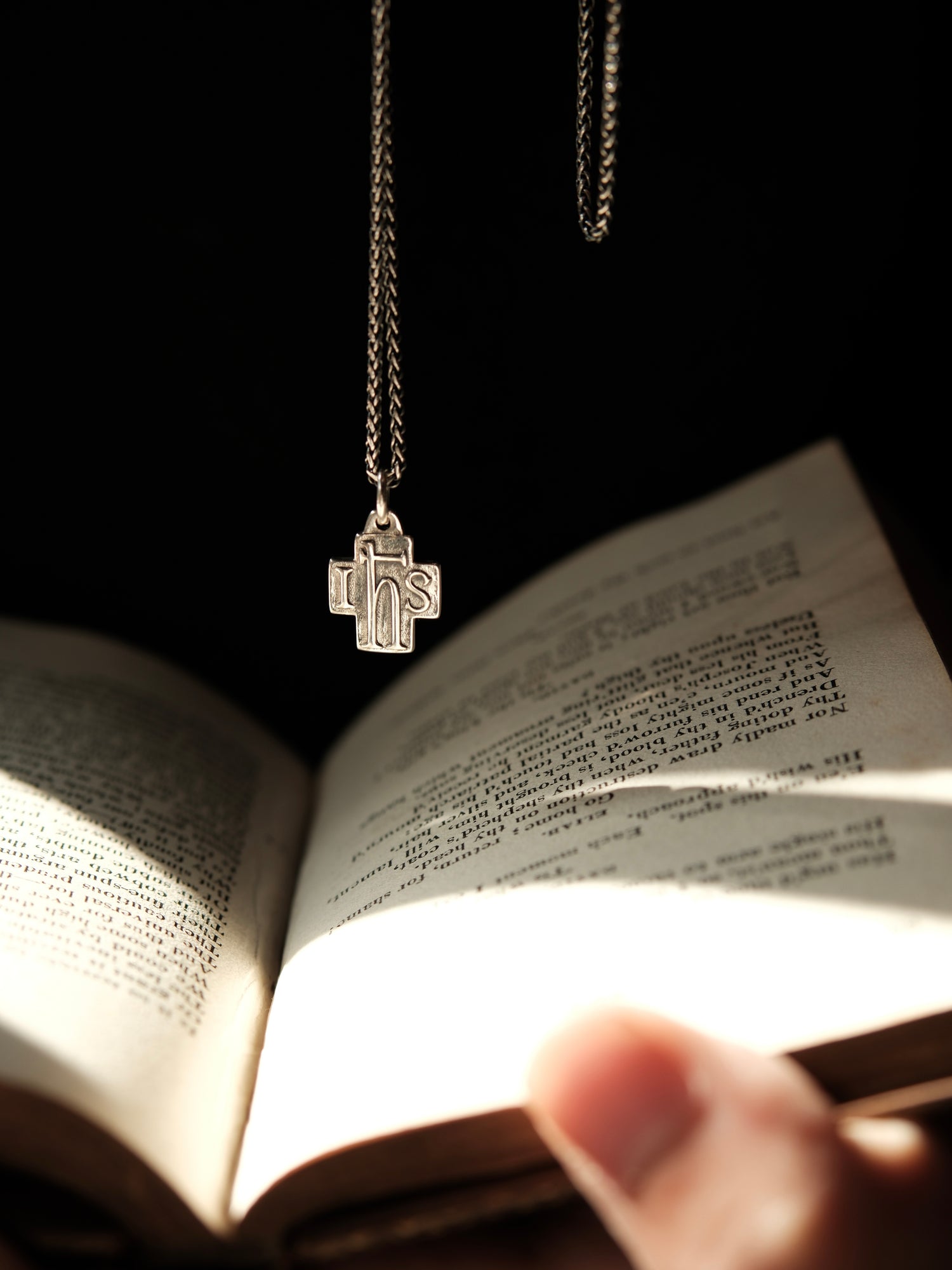 "IHS" Handcrafted Silver Necklace