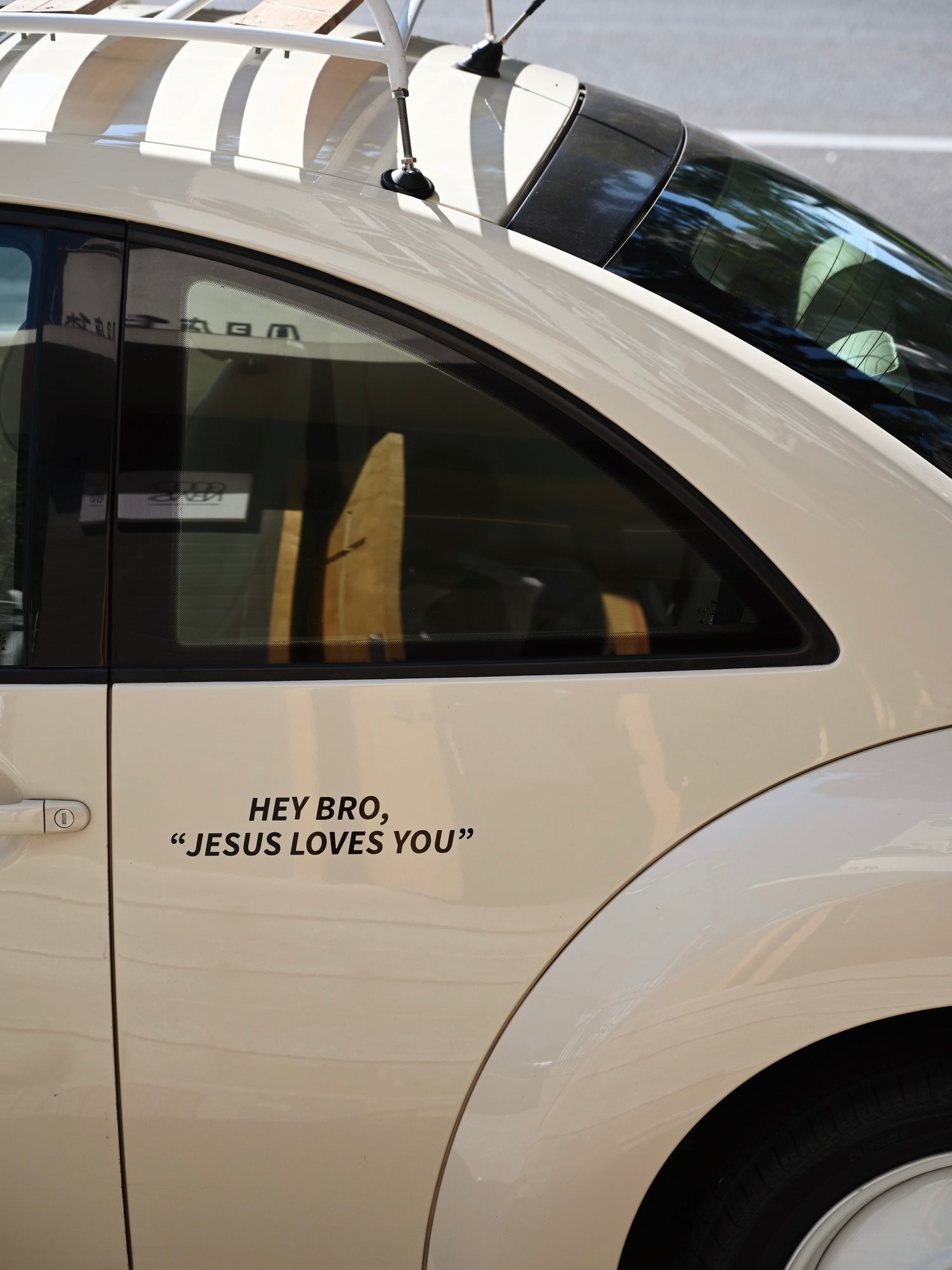 "Hey Bro, Jesus Loves You" Car Decal