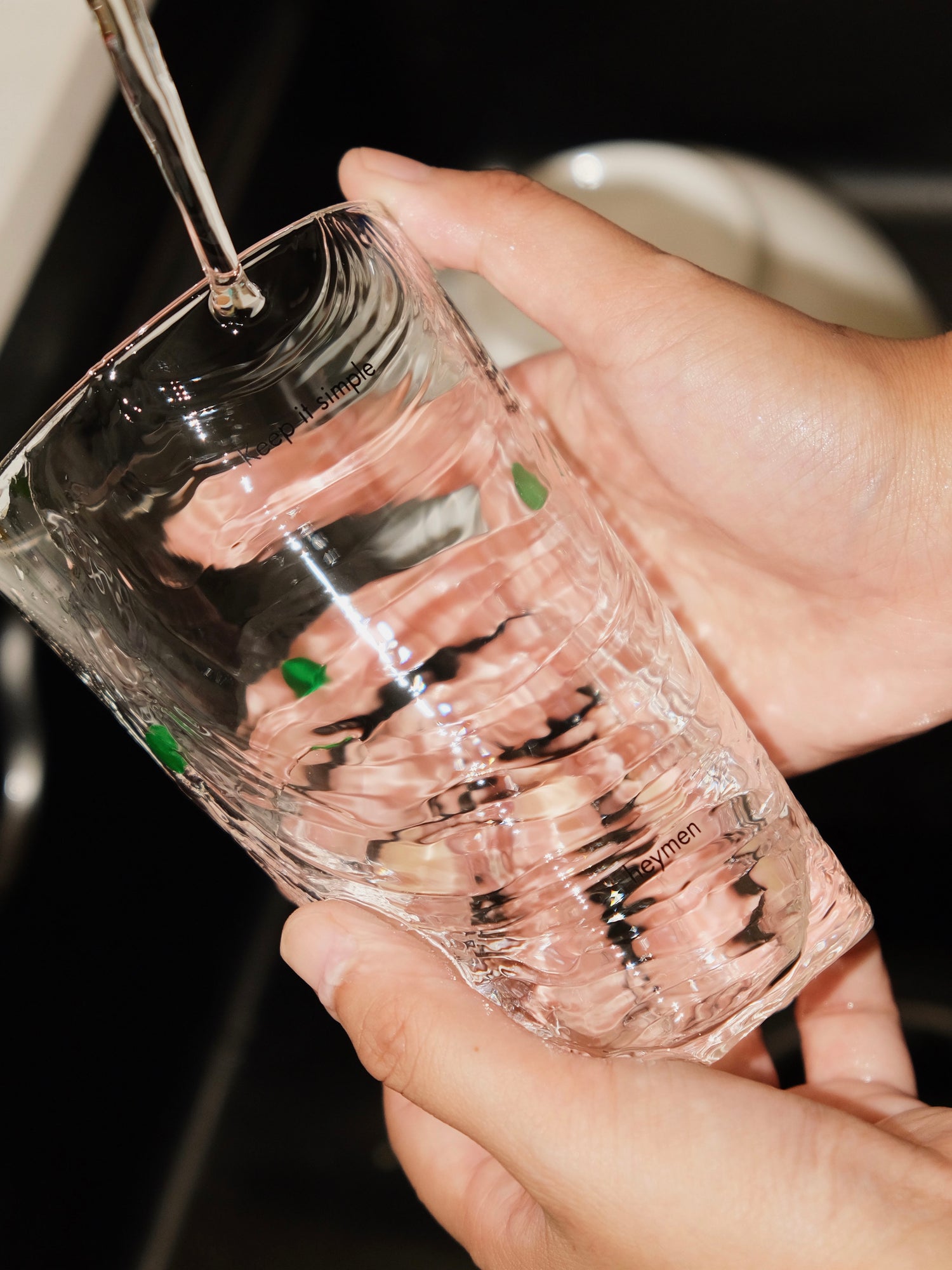 "Keep It Simple" Confetti Glass Cup