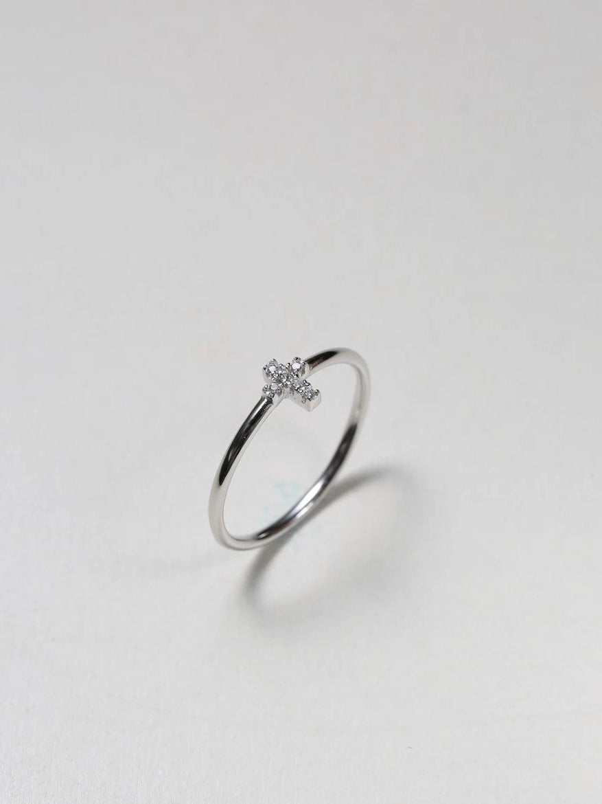 "My Light" Silver Cross Ring