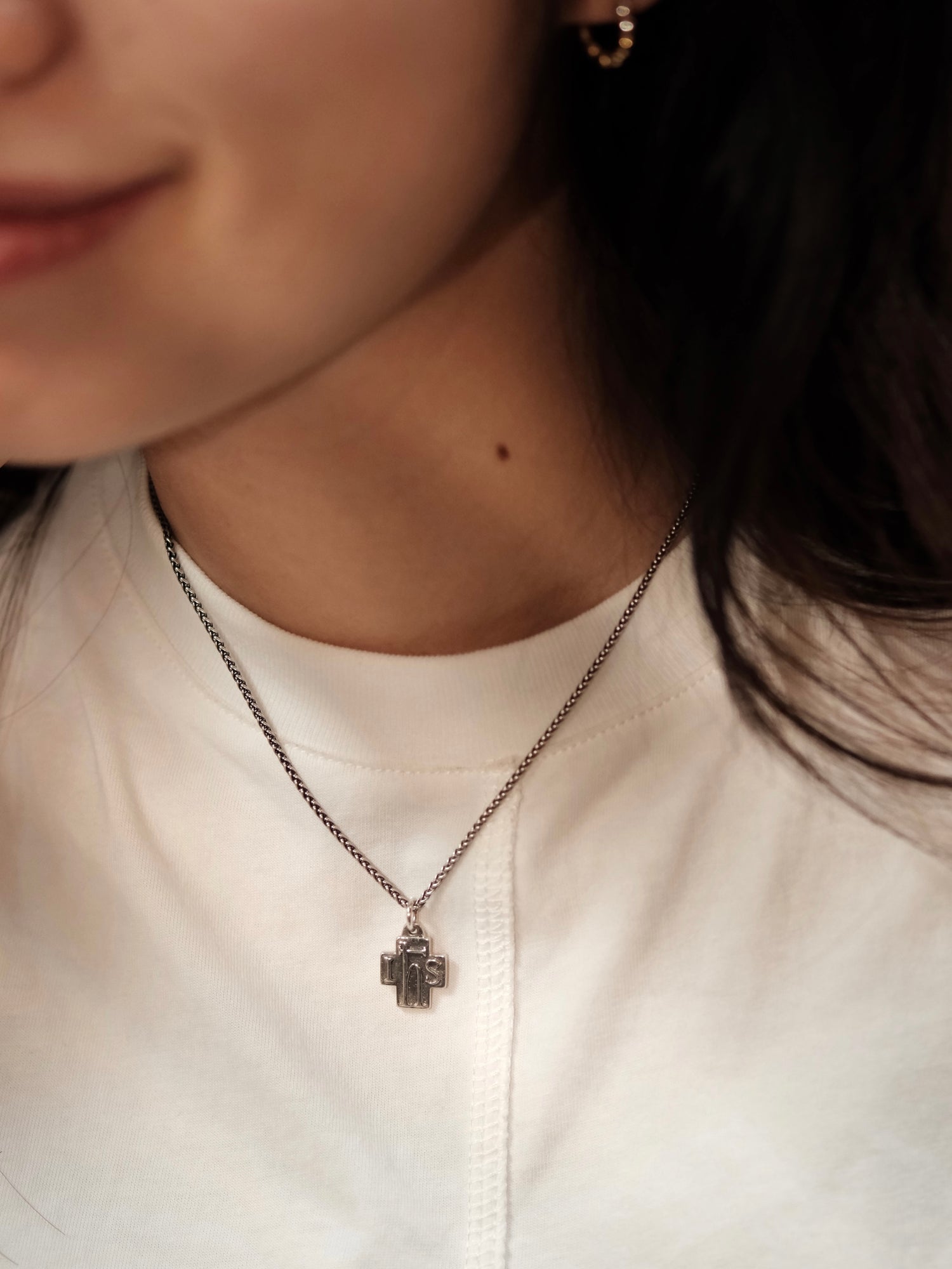 "IHS" Handcrafted Silver Necklace