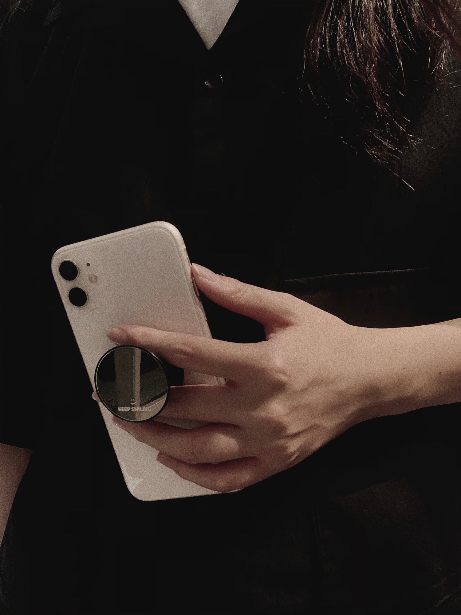 "Keep Smiling" Mirror Phone Grip