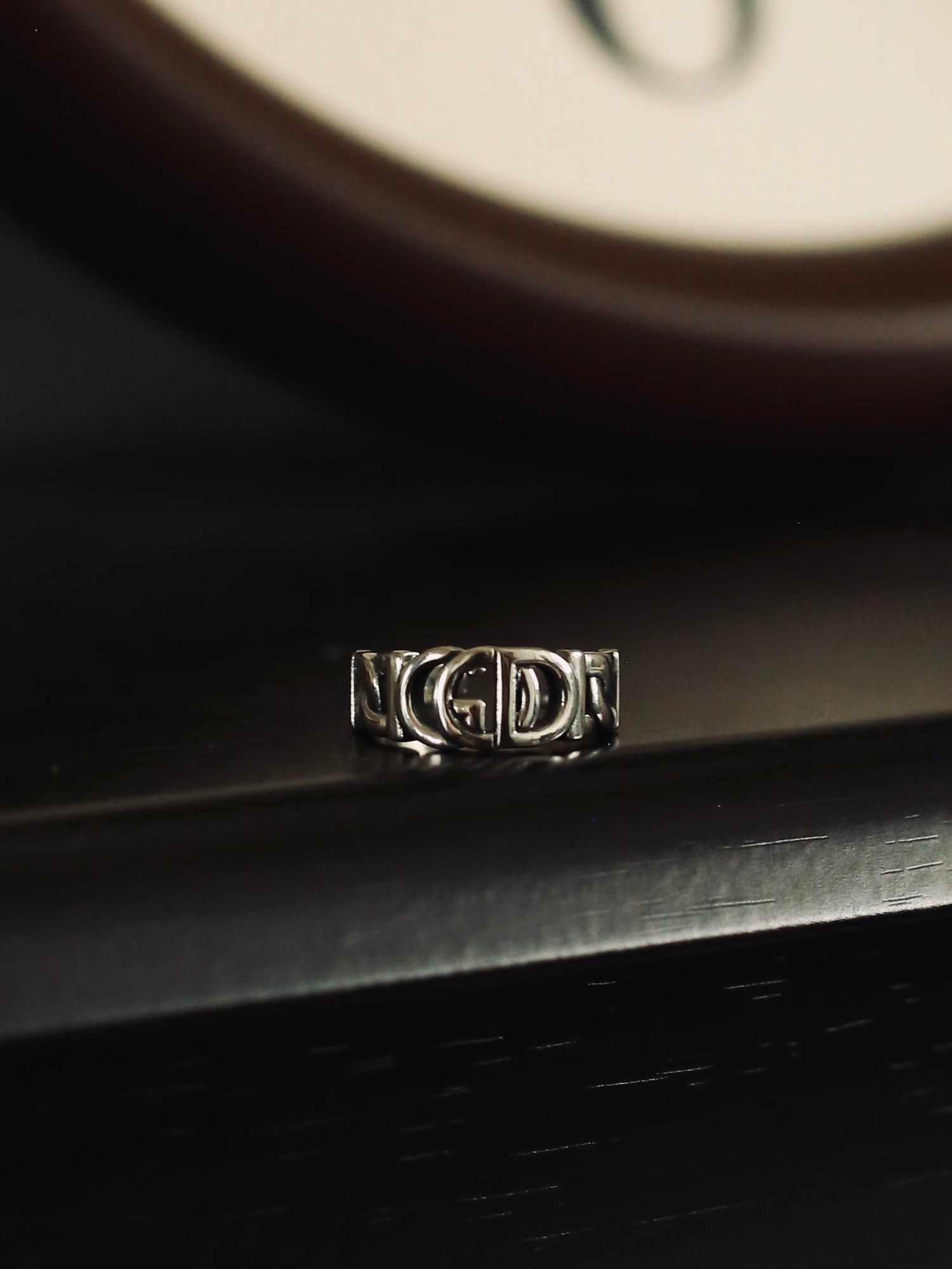 "God is with Us" Openwork Silver Ring