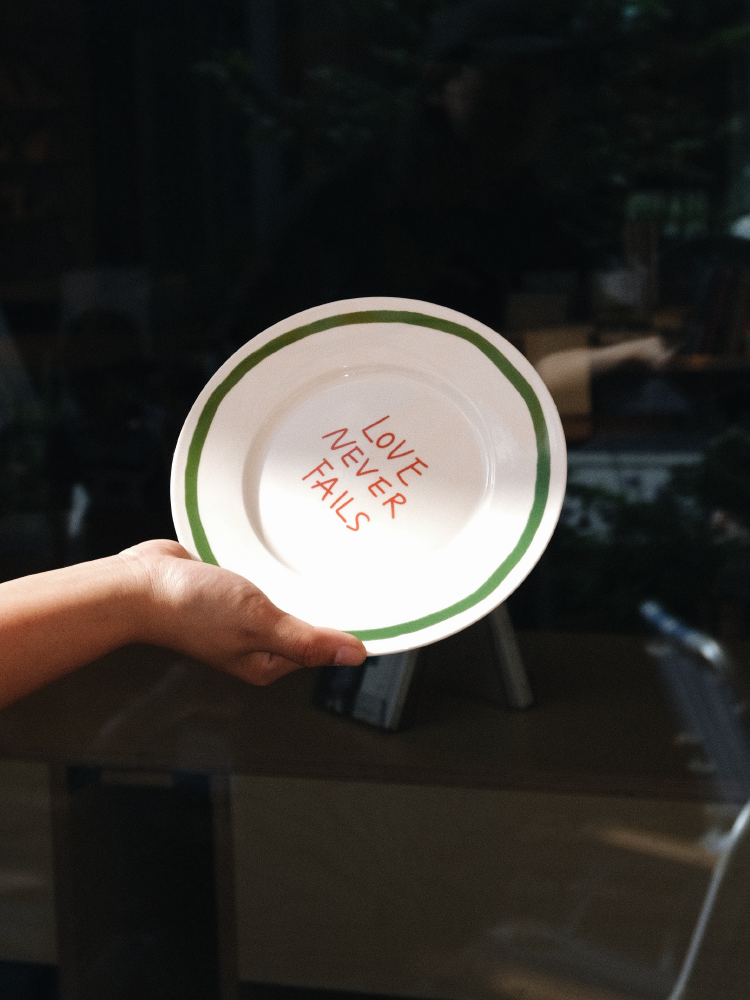"Love Never Fails" Ceramic Plate