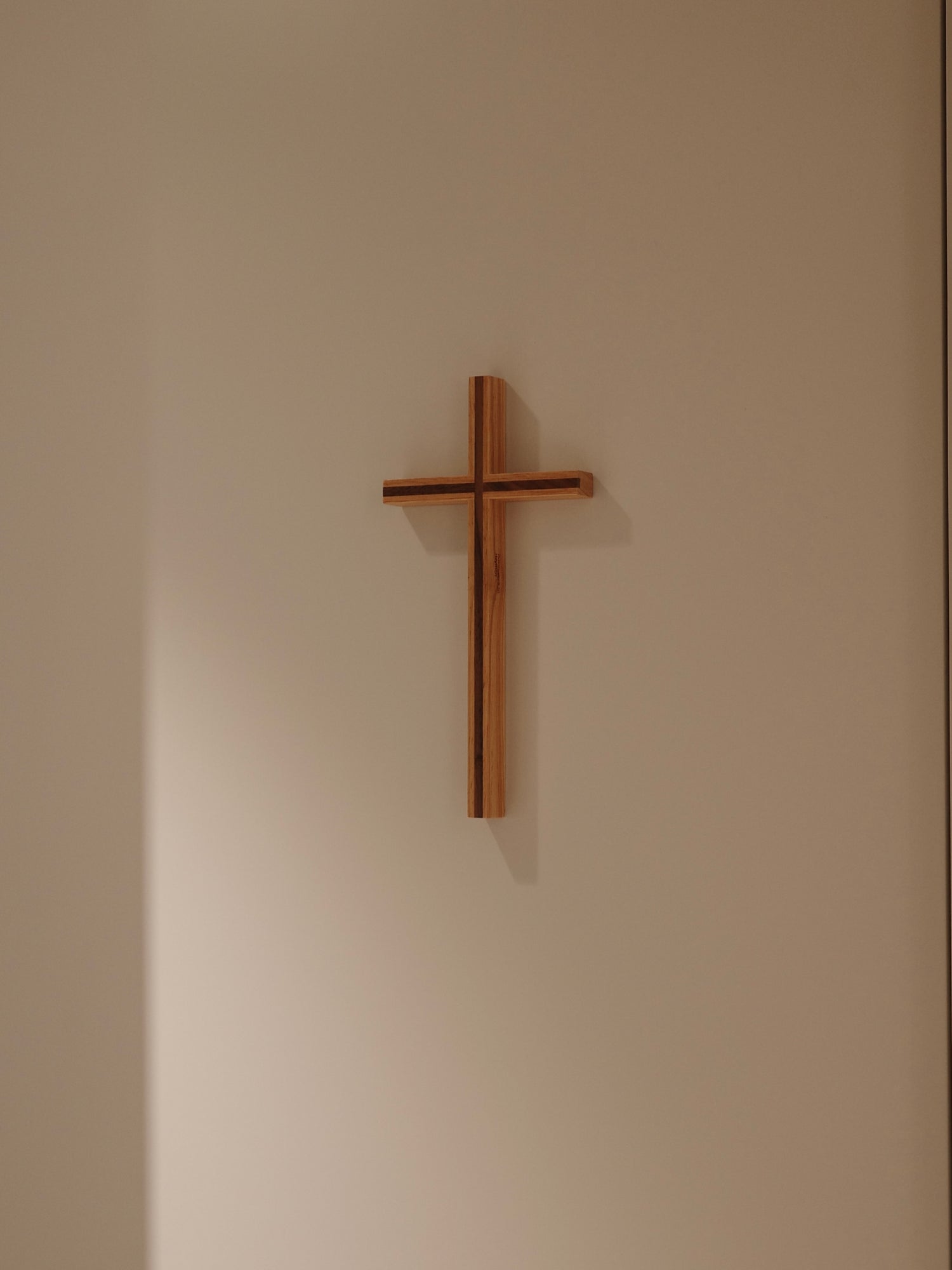 "He Loves Me" Solid Wood Cross