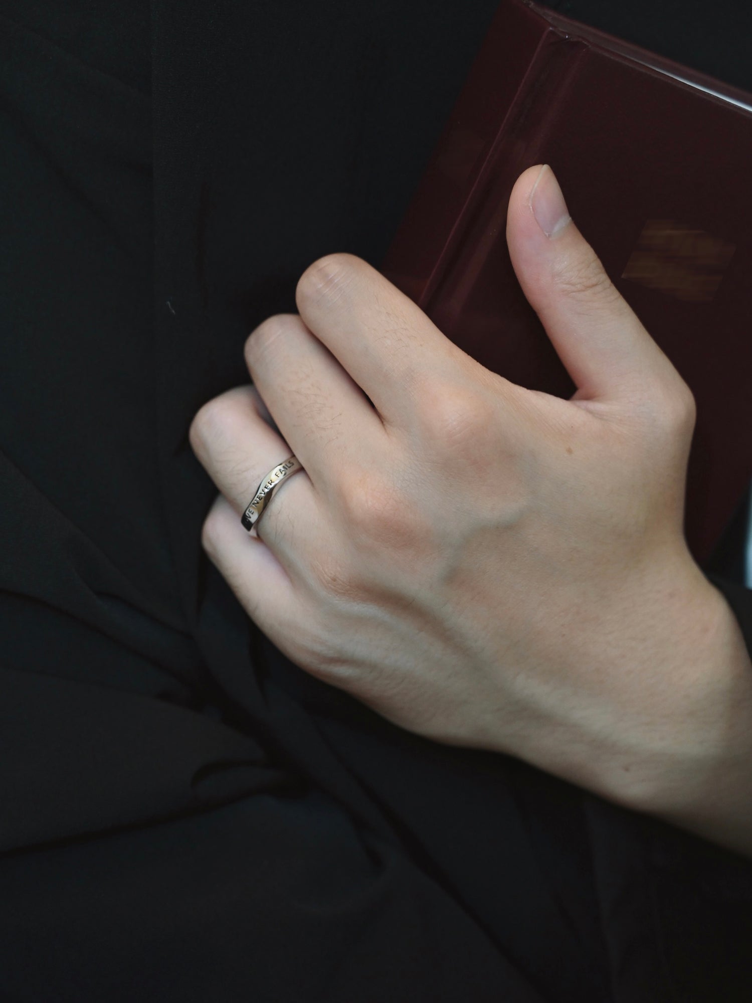 "Love Never Ends" Möbius Silver Ring